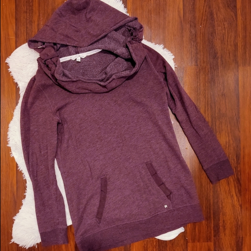Victoria's Secret Maroon Slouchy Neck Pull Over Hoodie
